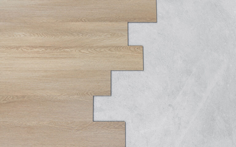 Wood flooring installation with clean transitions