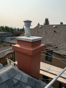 Finished chimney repair view