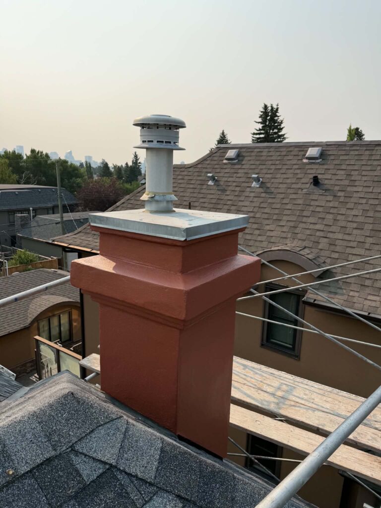 Finished chimney repair view