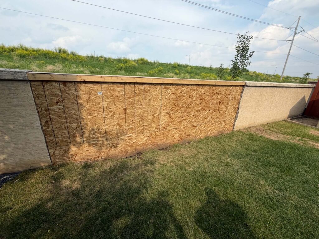 Stucco fence rebuild stage